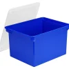 Storex Plastic Locking File Tote, Letter/Legal, Blue (STX61554U01C) Clearance