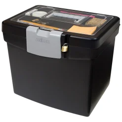 Storex Portable File Storage Box, Letter, Black (STX61502U01C) Sale