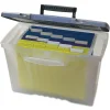 Storex Portable File Storage Box With Organizer Lid, Letter/Legal Size, Clear (STX61511U01C) Clearance