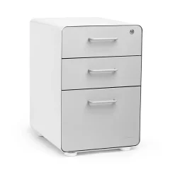 Online Stow 3-Drawer File Cabinet, White + Light Gray File Cabinets