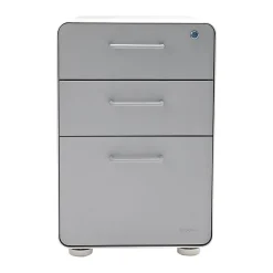 Online Stow 3-Drawer File Cabinet, White + Light Gray File Cabinets