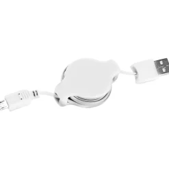 Power Cables<SumacLife White Retractable USB Micro USB Sync and Charge Cable