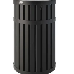 Suncast Commercial Steel Trash Can, 45 Gallon, Black (MTCRND4500)