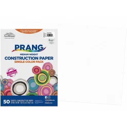 Outlet 12" x 18" Construction Paper, Bright White, 50 Sheets (PAC8707) Construction Paper