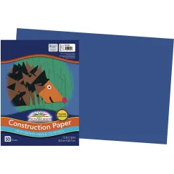 12" x 18" Construction Paper, Dark Blue, 50 Sheets (P7307) Construction Paper