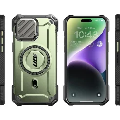 Cell Phone Cases<SUPCASE Unicorn Beetle MAG XT Rugged Case for iPhone 15 Pro, Shock-Absorbing, Dark Green