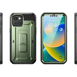 Cell Phone Cases<SUPCASE Unicorn Beetle PRO Dark Green Rugged Case for iPhone 14 (SUP-iPhone2021/22-6.1-UBPro-SP-Guldan)