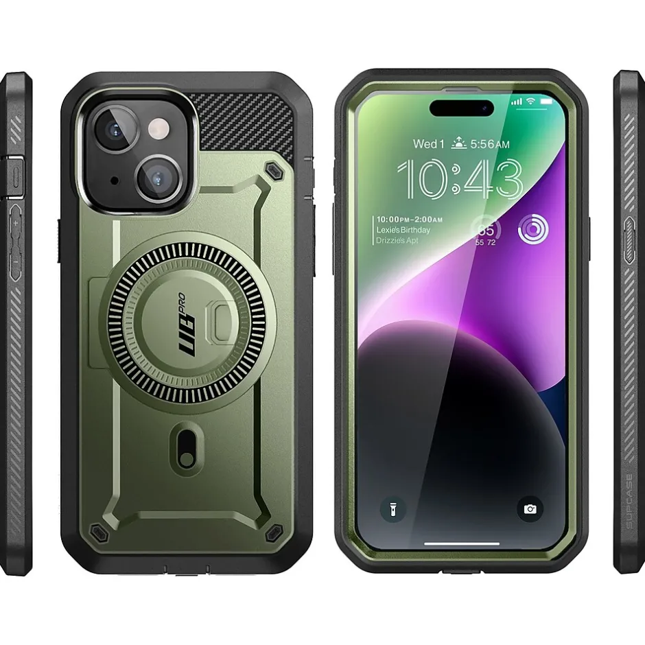Cell Phone Cases<SUPCASE Unicorn Beetle PRO MAG Rugged Case for iPhone 15, Dark Green (SUP-iPhone2023-6.1-MagPro-SP-Guldan)