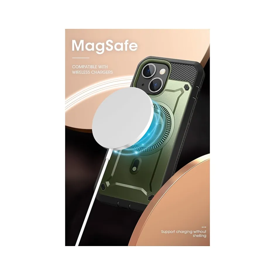 Cell Phone Cases<SUPCASE Unicorn Beetle PRO MAG Rugged Case for iPhone 15, Dark Green (SUP-iPhone2023-6.1-MagPro-SP-Guldan)