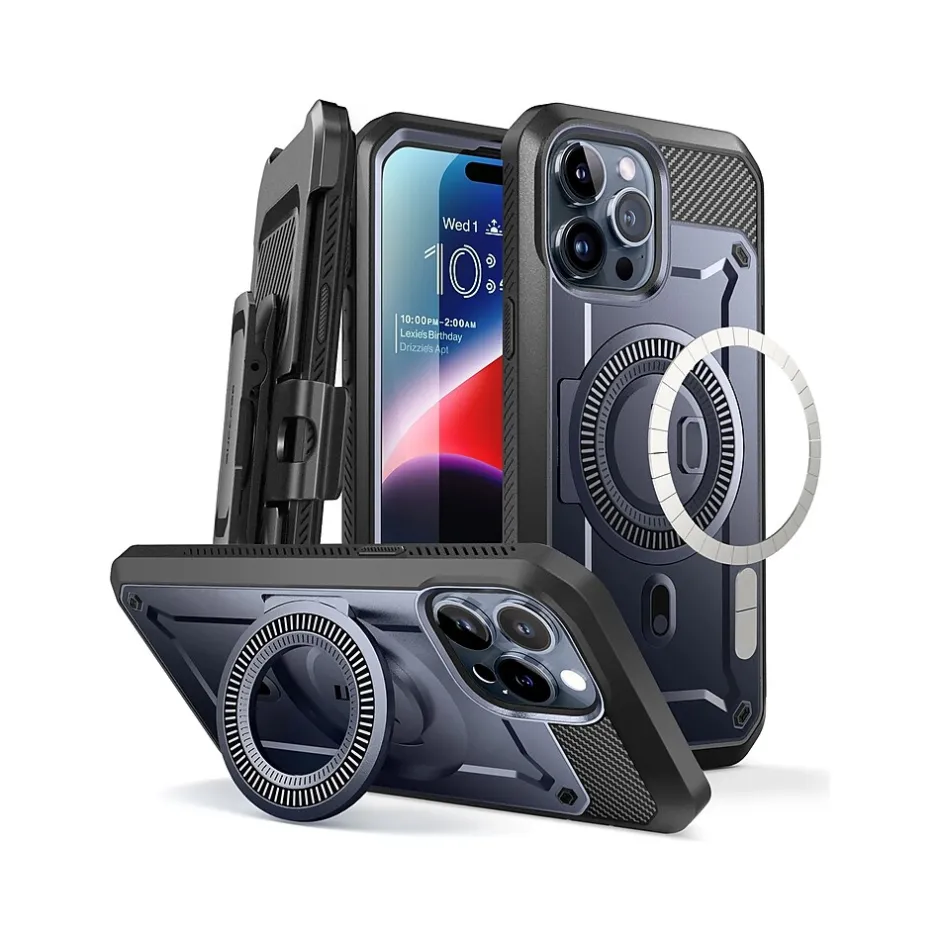 Cell Phone Cases<SUPCASE Unicorn Beetle PRO MAG Rugged Case for iPhone 15 Pro, Shock-Absorbing, Dark Blue