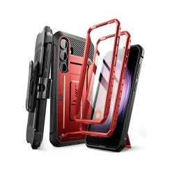 Cell Phone Cases<SUPCASE Unicorn Beetle Pro Rugged Case for Samsung Galaxy S24, Shock Absorbing, Metallic Red (GS24UBPR2SRD)