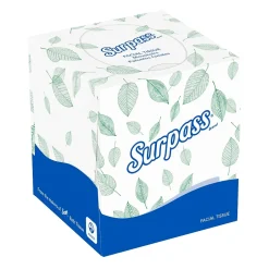 Surpass Cube Facial Tissue, 2-ply, White, 90 Sheets/Box, 36 Boxes/Carton (21320)