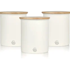 Food Storage Containers<Swan Carbon Steel Container, 1.84L, Cotton White (SWKA17513WHTN)