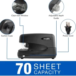 Swingline ® High Capacity Electric Stapler, 70 Sheets, Black (69270) Clearance