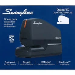 Swingline Optima 50 Electric Desktop Stapler, 50-Sheet Capacity, Staples Included, Black (48209) Online