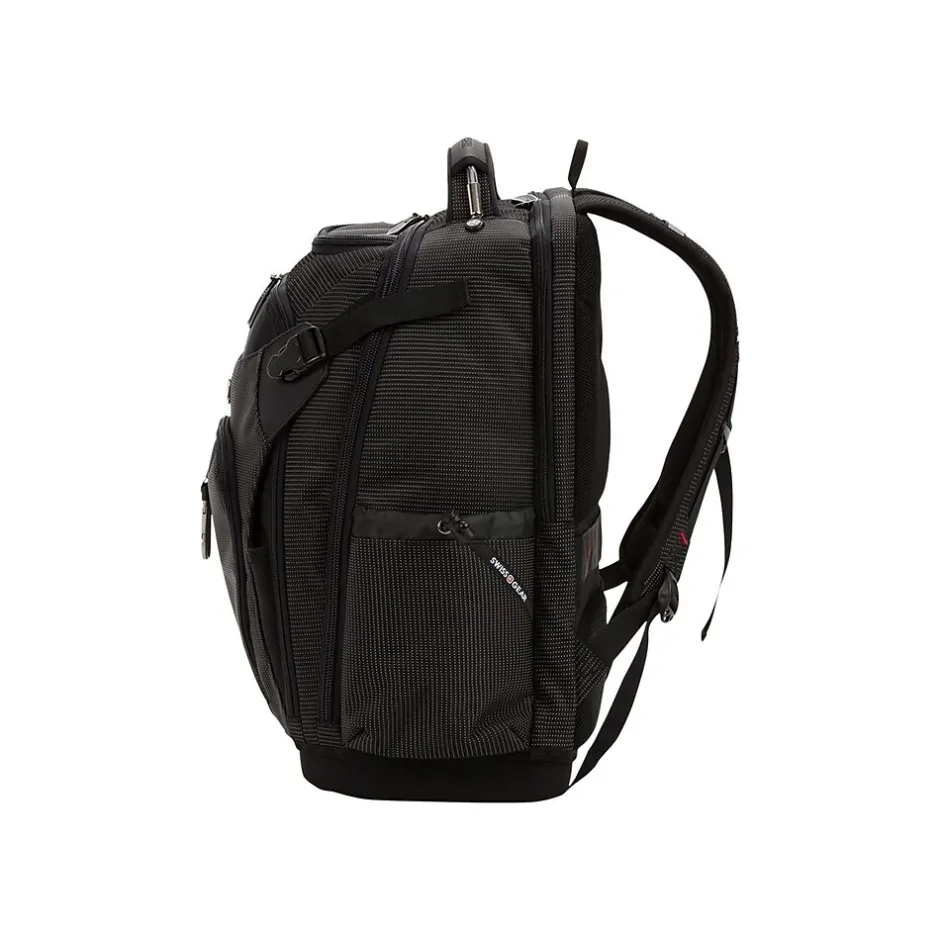 Backpacks<SWISSGEAR USB Work Pack Pro Tool Laptop Backpack, Black with White Dots Plastic (3636200472)