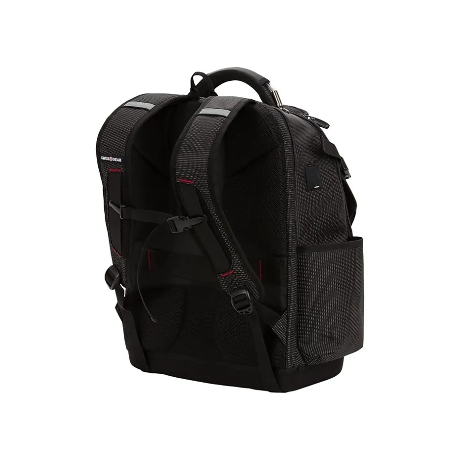Backpacks<SWISSGEAR USB Work Pack Pro Tool Laptop Backpack, Black with White Dots Plastic (3636200472)