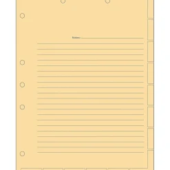 Tabbies ® Medical Chart Index Divider Sheets, Ruled, Manila, 8 1/2" x 11", 400/Bx New