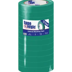 Tape Logic ™ 3/4" x 60 Yards Masking Tape, Dark Green, 12 Rolls (T93400312PKE)* Masking Tape
