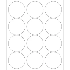Tape Logic ® Circle Laser Labels, 2 1/2", Glossy White, 1200/Case (LL303)* Address Labels