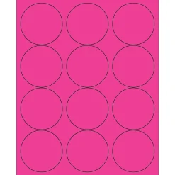 Tape Logic ® Circle Laser Labels, 2 1/2", Fluorescent Pink, 1200/Case (LL194PK)* Address Labels
