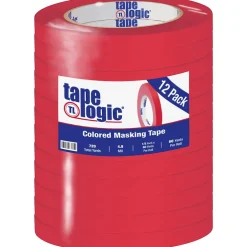 Tape Logic ® Colored Masking Tape, 4.9 Mil, 1/2" x 60 yds., Red, 12/Case (T93300312PKR)* Masking Tape