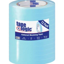 Tape Logic ® Colored Masking Tape, 4.9 Mil, 1/2" x 60 yds., Light Blue, 12/Case (T93300312PKH)* Masking Tape