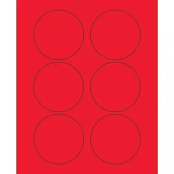 Tape Logic Fluorescent Circle Laser Labels, 3", Fluorescent Red, 600/Case (LL195RD) New