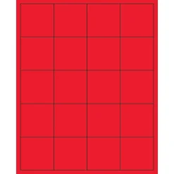 Tape Logic ® Rectangle Laser Labels, 2" x 2", Fluorescent Red, 2000/Case (LL172RD)* Address Labels