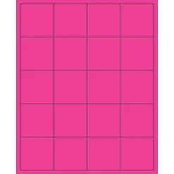 Tape Logic ® Rectangle Laser Labels, 2" x 2", Fluorescent Pink, 2000/Case (LL172PK)* Address Labels