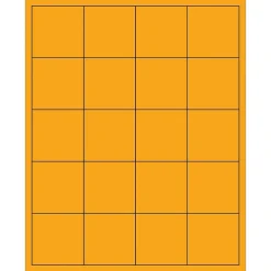 Tape Logic ® Rectangle Laser Labels, 2" x 2", Fluorescent Orange, 2000/Case (LL172OR)* Address Labels