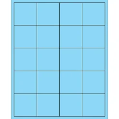 Tape Logic ® Rectangle Laser Labels, 2" x 2", Pastel Blue, 2000/Case (LL172BE)* Address Labels