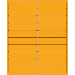 Tape Logic ® Rectangle Laser Labels, 4" x 1", Fluorescent Orange, 2000/Case (LL177OR)* Address Labels