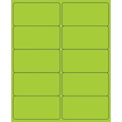 Tape Logic ® Rectangle Laser Labels, 4" x 2", Fluorescent Green, 1000/Case (LL178GN)* Address Labels