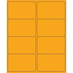 Tape Logic ® Rectangle Laser Labels, 4" x 2 1/2", Fluorescent Orange, 800/Case (LL179OR)* Address Labels
