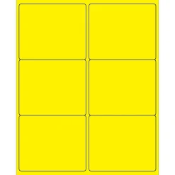 Tape Logic ® Rectangle Laser Labels, 4" x 3 1/3", Fluorescent Yellow, 600/Case (LL180YE)* Address Labels
