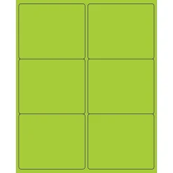 Tape Logic ® Rectangle Laser Labels, 4" x 3 1/3", Fluorescent Green, 600/Case (LL180GN)* Address Labels