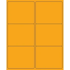 Tape Logic ® Rectangle Laser Labels, 4" x 3 1/3", Fluorescent Orange, 600/Case (LL180OR)* Address Labels