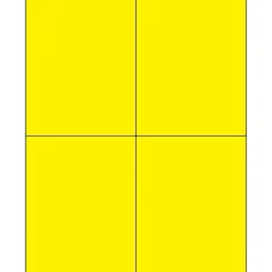 Tape Logic ® Rectangle Laser Labels, 4 1/4" x 5 1/2", Fluorescent Yellow, 400/Case (LL183YE)* Address Labels