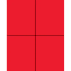 Tape Logic ® Rectangle Laser Labels, 4 1/4" x 5 1/2", Fluorescent Red, 400/Case (LL183RD)* Address Labels