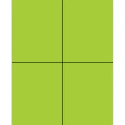 Tape Logic ® Rectangle Laser Labels, 4 1/4" x 5 1/2", Fluorescent Green, 400/Case (LL183GN)* Address Labels