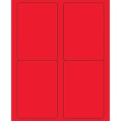 Tape Logic ® Rectangle Laser Labels, 3 1/2" x 5", Fluorescent Red, 400/Case (LL176RD)* Address Labels