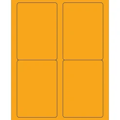 Tape Logic ® Rectangle Laser Labels, 3 1/2" x 5", Fluorescent Orange, 400/Case (LL176OR)* Address Labels