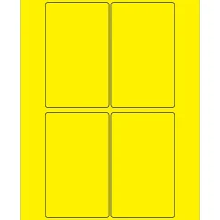 Tape Logic ® Rectangle Laser Labels, 3" x 5", Fluorescent Yellow, 400/Case (LL175YE)* Address Labels