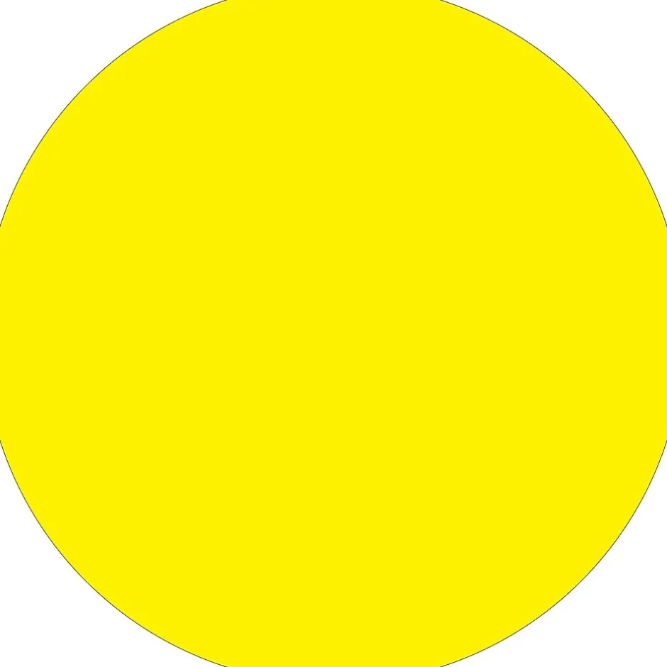 Tape Logic Removable Labels, 2" Circle, Fluorescent Yellow, 500 /Roll (DL1390FY)
