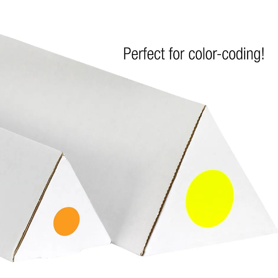 Tape Logic Removable Labels, 2" Circle, Fluorescent Yellow, 500 /Roll (DL1390FY)