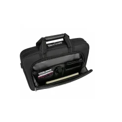 Targus Classic Slim Laptop Briefcase, Black Polyester (TCT027US)