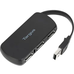 Usb Hubs<Targus 4-Port USB 2.0 Hub, Black (ACH114US)