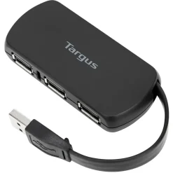 Usb Hubs<Targus 4-Port USB 2.0 Hub, Black (ACH114US)