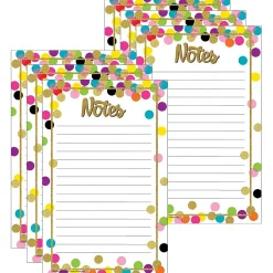 Teacher Created Resources Notepad, 5" x 8", Assorted Colors, 50 Sheets/Pad, 6 Pads/Bundle (TCR8893-6) New